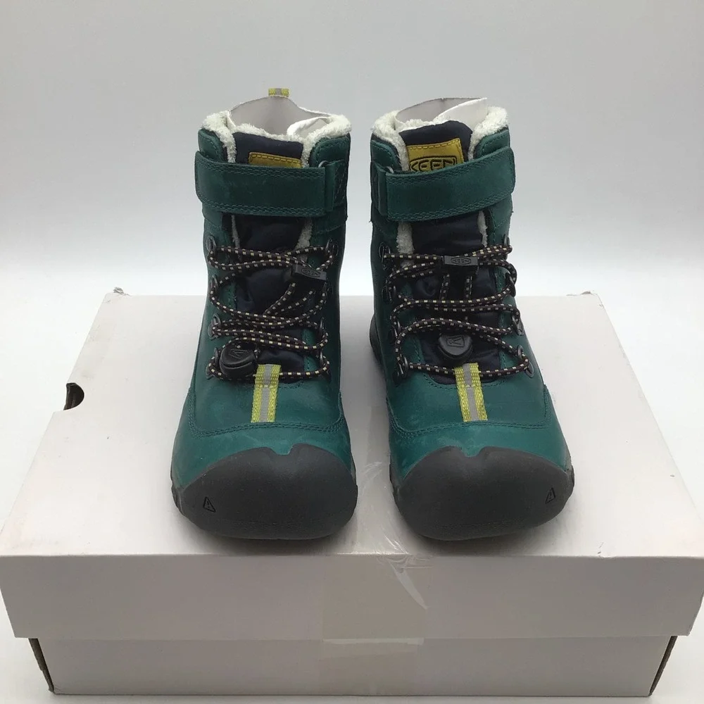 Keen Kanibou WP Kids Winter Boots Deep Lagoon Jazzy Green Waterproof Size 11 NEW